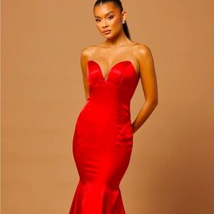 Red fashion nova gown